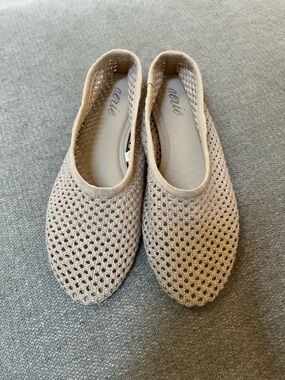 Aerie Women's Knit Slip-On Flats in Beige